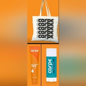 Carpe-3PC Canvas Logo tote Bag -Face Lotion & Scent Stick 🧡 ($69 Retail)
